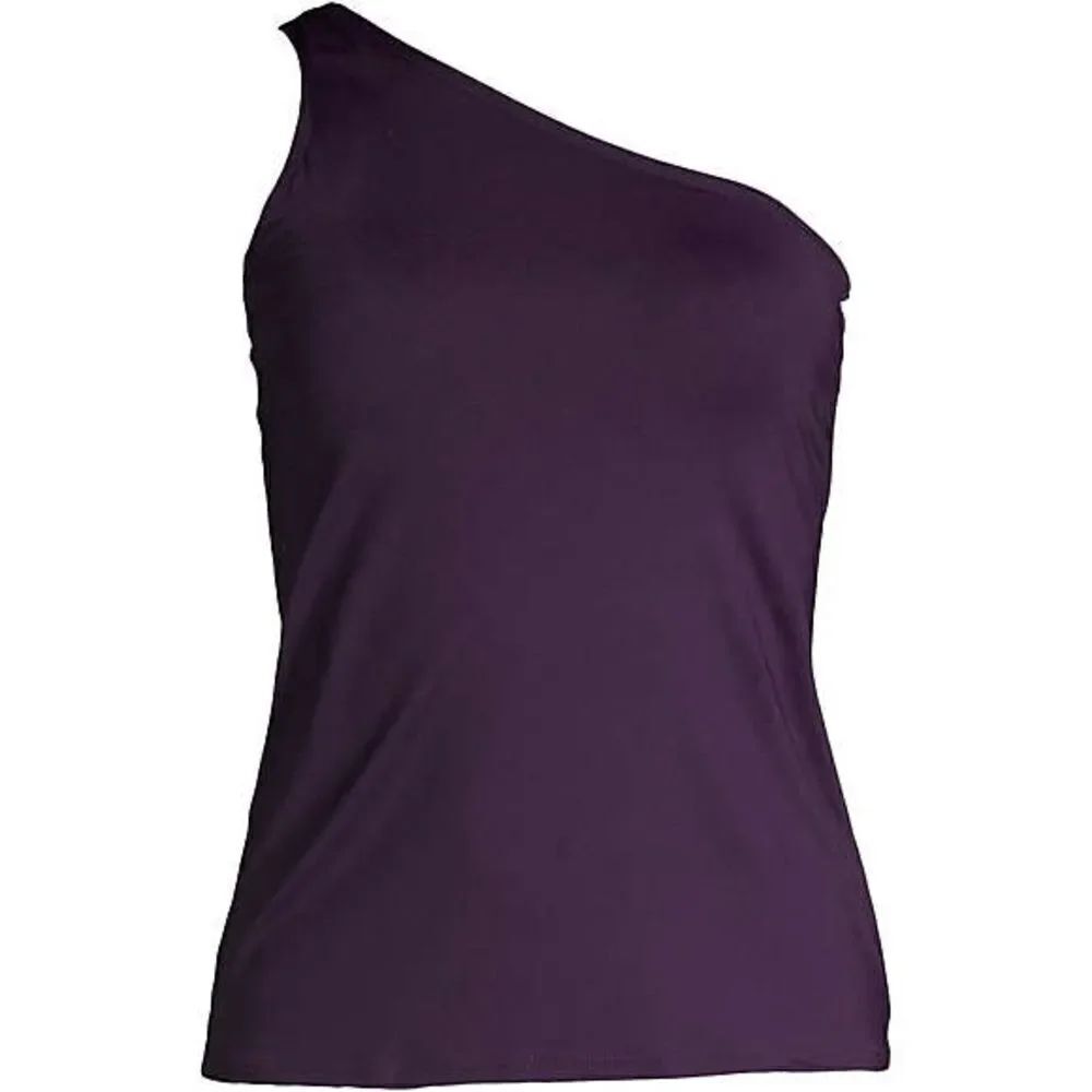 Land's End One Shoulder or strap soft cup Tankini Top soft cup Blackberry Var
